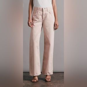 RAG & BONE LOGAN MID RISE WIDE LEG BLUSH PINK SZ 25 EUC! Retail $255. $60 OBO